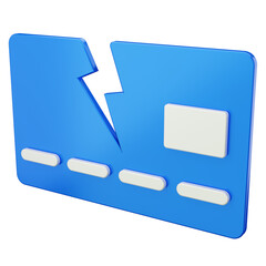 broken credit card 3d illustration