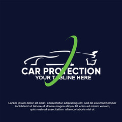 Car Protection logo with Circle element premium vector