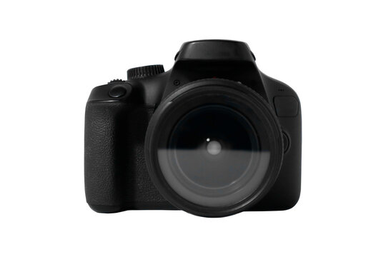 Close-up of digital camera and equipment on transparent background. PNG format