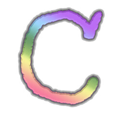 letter made of colorful rainbow