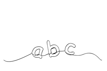 vector sketch alphabet lowercase a b c, single line for design element
