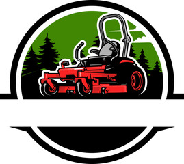 Zero Turn Lawn Mower Lawn Care Logo
