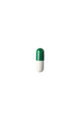 Medical pills on white background with copy space