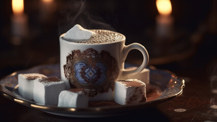 Turkish coffee and Turkish delights and marshmallow