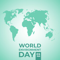 World environment day minimalist vector flat illustration. Poster, banner, card with the inscription day of the environment. EPS 10