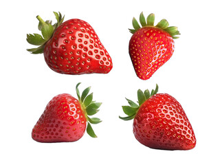 strawberry isolated on transparent background cutout , generative ai