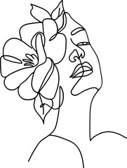 Abstract Woman with Flowers