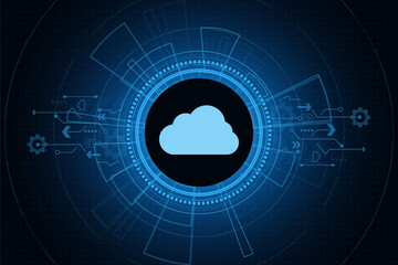 Modern cloud technology futuristic, online storage, work from home	
