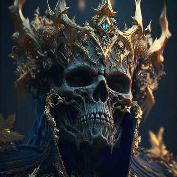 Undead ancient lich king in ornate royal robes Generative AI