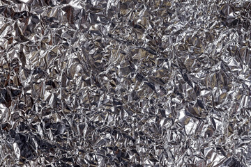 crumpled aluminum foil for background or texture