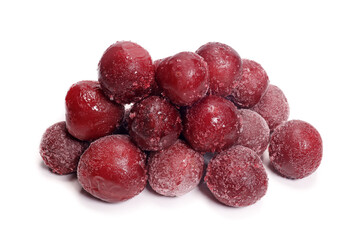 fresh frozen raw plums isolated on white