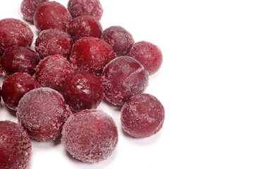 fresh frozen raw plums isolated on white