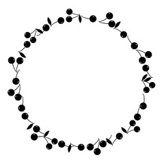 さくらんぼのフレームシルエットイラスト素材