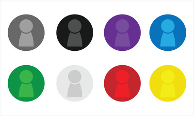 Colorful set of user icons on white background