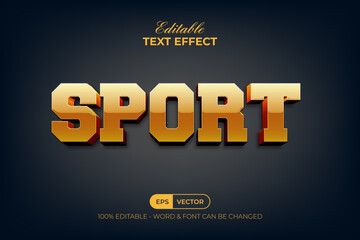 Sport text effect yellow gold style. Editable text effect.