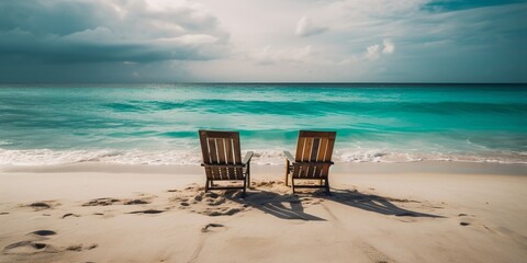 Fototapeta na wymiar Beach chair, generative ai