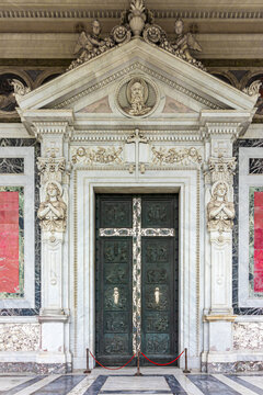 oor of the Papal Basilica of St. Paul outside the Walls. Rome, Italy