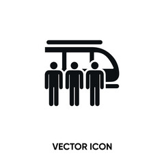 Train station vector icon . Modern, simple flat vector illustration for website or mobile app. Train with people symbol, logo illustration. Pixel perfect vector graphics