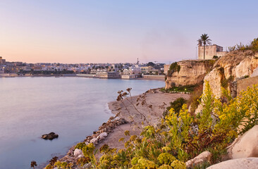Fototapeta na wymiar view of Otranto at sunset, Italy