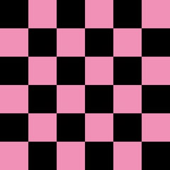 Color black and pink squares in a checkerboard pattern. Abstract background..Checkerboard, chessboard, seamless pattern.