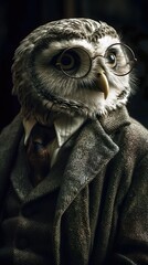 Ai Generated portrait of owl