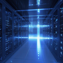 Fototapeta na wymiar Data server center background, digital hosting