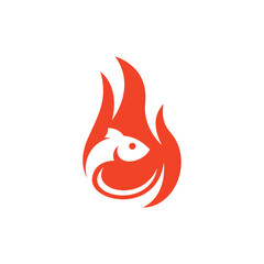 Fish flame modern creative logo design