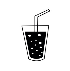 cocktail, glass, glass drink. black and white illustration for a drink. drink icons