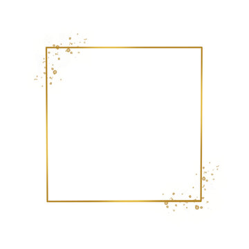 Gold square frame and spattering.