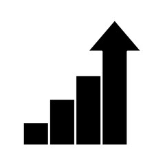 arrow up graph diagram user interface black Icon button