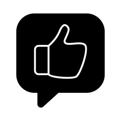 thumb up like bubble chat user interface black Icon button