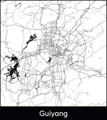 Minimal city map of Guiyang (China Asia)