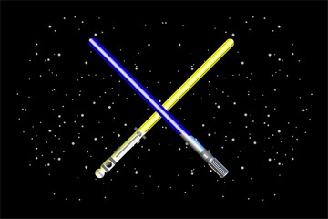 lightsaber, Holiday concept. Template for background, banner, card, poster, t-shirt with text inscription