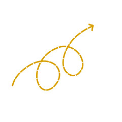 Golden dashed line arrow