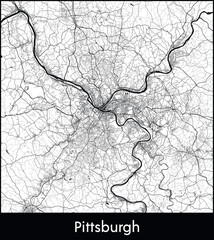 Minimal city map of Pittsburgh (United States North America)