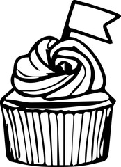 Cupcake Hand Drawn