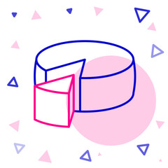 Line Cheese icon isolated on white background. Colorful outline concept. Vector