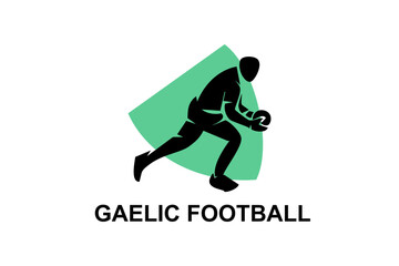Gaelic fottball sport vector line icon. an athlete playing gaelic football. - obrazy, fototapety, plakaty