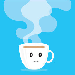 cup of coffee with steam.cup of coffee coloring page for kids