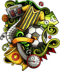 Soccer detailed cartoon illustration
