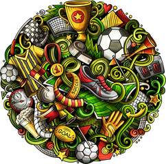 Soccer detailed cartoon illustration
