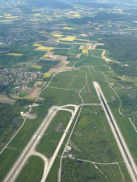 Aerial view of Zurich Airport