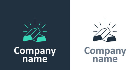 Logotype Gold bars icon isolated on white background. Banking business concept. Logo design template element. Vector