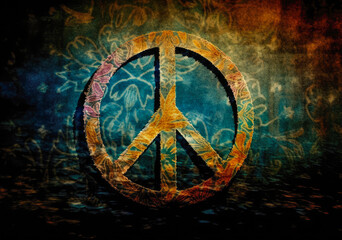 An abstract illustration of a peace sign. Created with Generative AI.