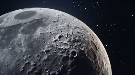 Fototapeta na wymiar moon with star illustration landscape background