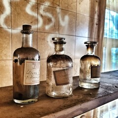 old pharmacy bottles