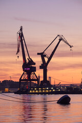 Obraz premium Stenpirén, Göthenburg, Sweden - The cranes