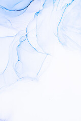 Marble ink abstract art from exquisite original painting for abstract background . Painting was painted on high quality paper texture to create smooth marble background pattern of ombre alcohol ink . © InfiniteFlow