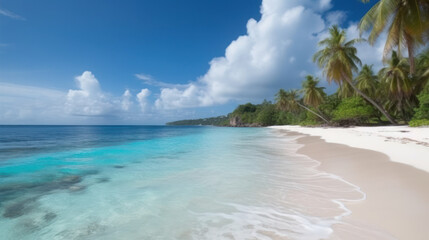 Serene Caribbean Beach Paradise. Generative AI