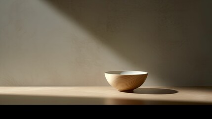 a single elegant bowl in a minimalist setting, generative ai